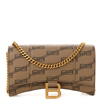 Balenciaga Coated Canvas BB Monogram Hourglass Chain Bag Beige Brown 1 of 9