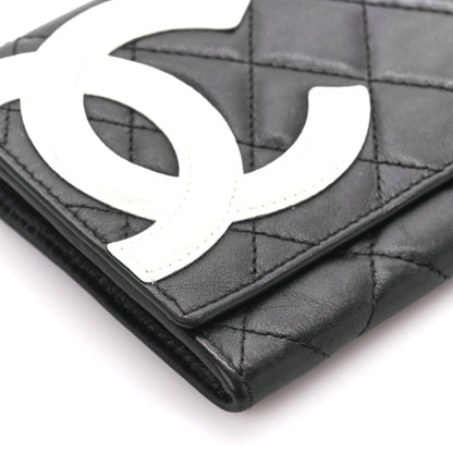 Chanel Calfskin Quilted Cambon Flap Wallet Black White 9 of 10