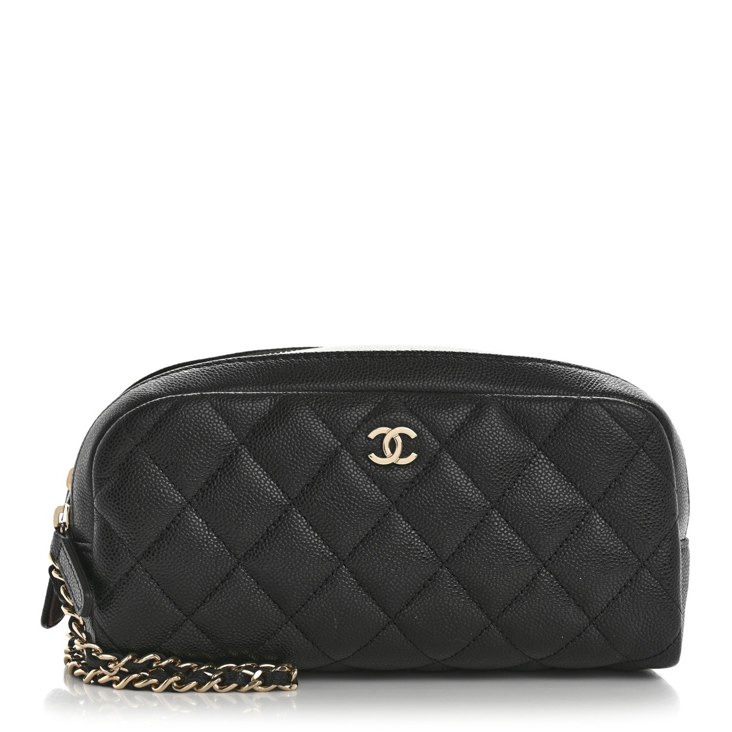 Chanel Caviar Quilted Toiletry Case With Chain Black 1 of 8