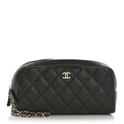 Chanel Caviar Quilted Toiletry Case With Chain Black 1 of 8