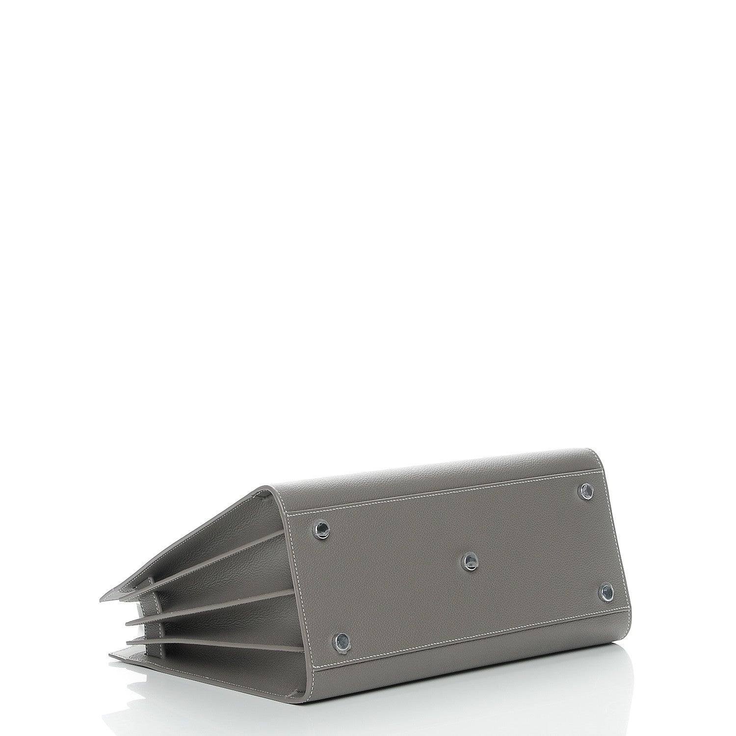 Saint Laurent Grained Calfskin Topstitch Small Sac De Jour Grey 5 of 8