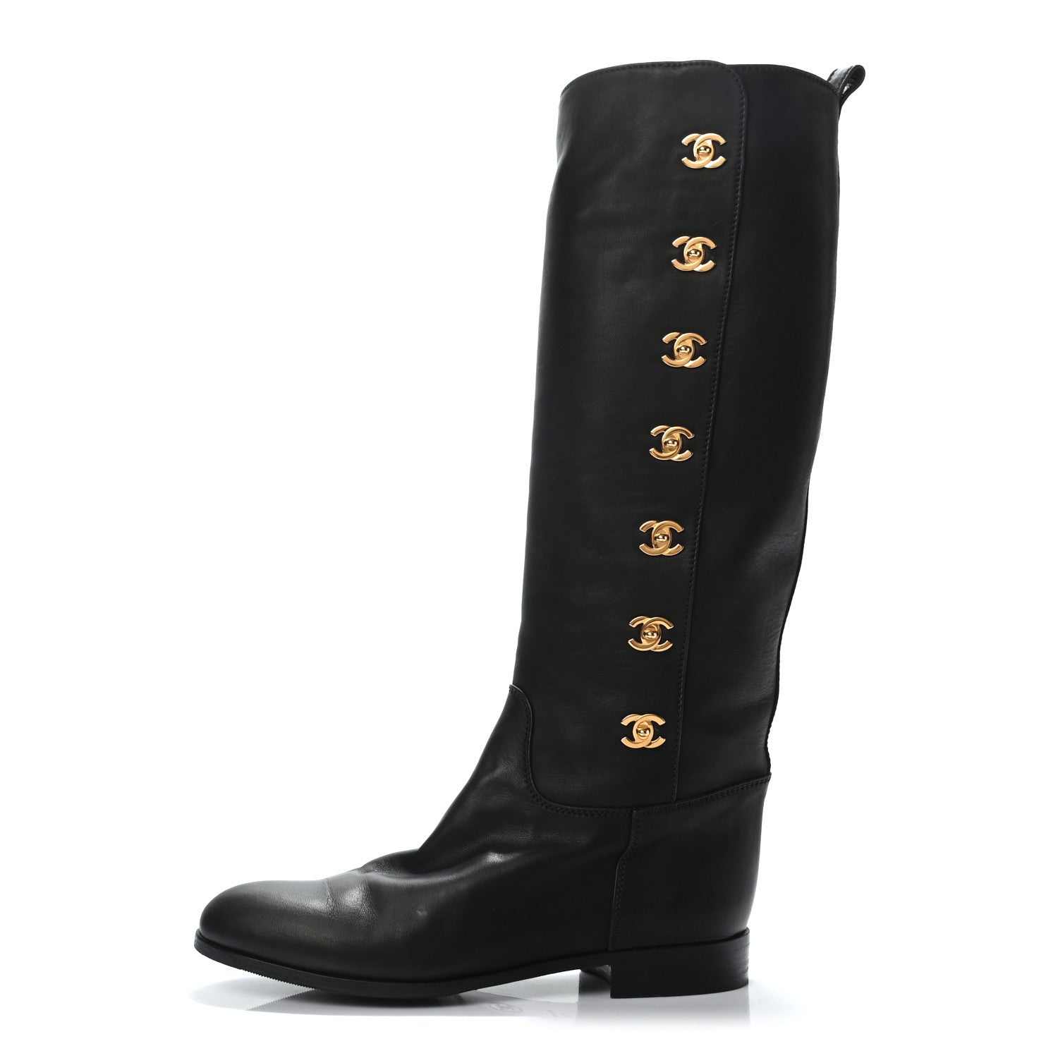 Chanel CC Turnlock High Boots 38 Black 1 of 6