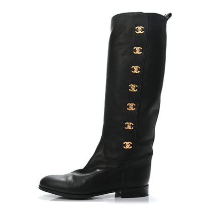 Chanel CC Turnlock High Boots 38 Black 1 of 6