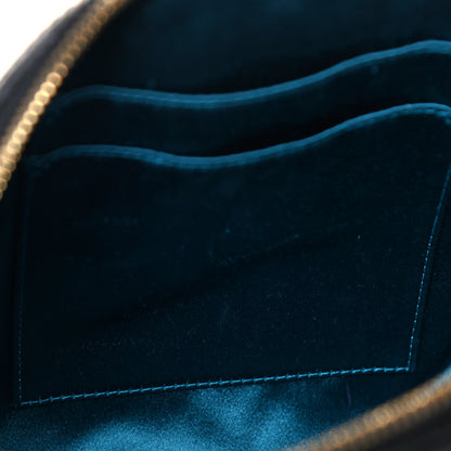 Gucci Suede Patent Dragon Embroidered Small Ophidia Dome Shoulder Bag Blue Multicolor Black 16 of 16
