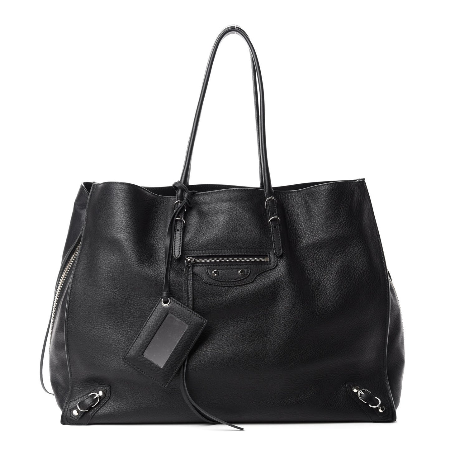 Supple Calfskin Papier A4 Zip Around Tote Black