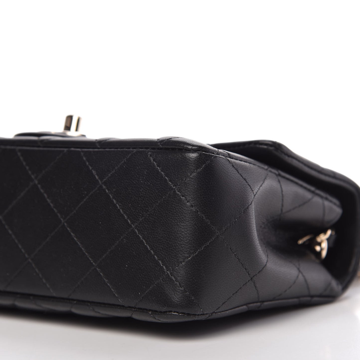 Lambskin Quilted Mini Coco Charms Rectangular Flap Black