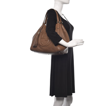 Gucci Pebbled Calfskin Medium Soho Shoulder Bag Brown 2 of 14