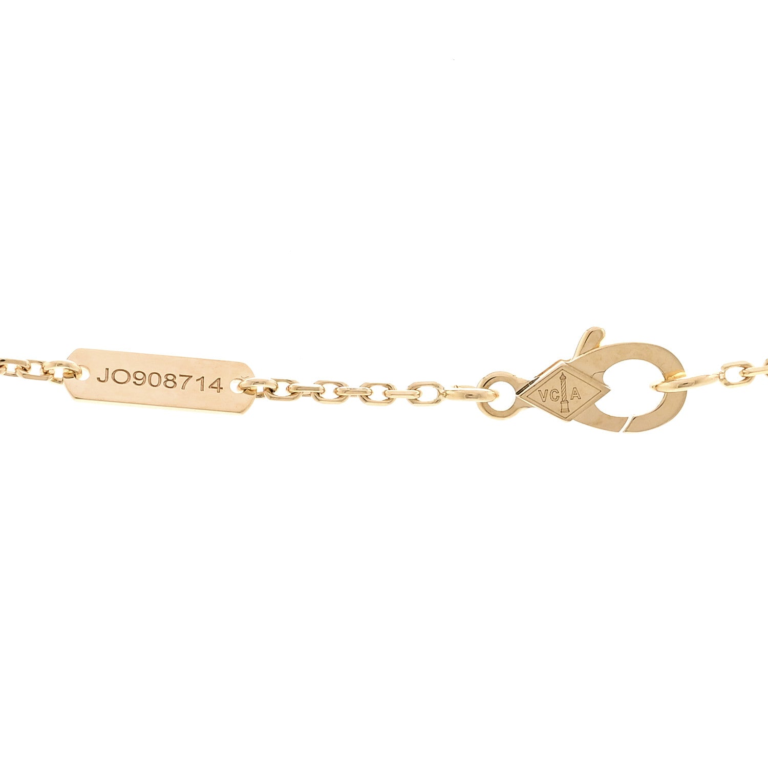 Van Cleef & Arpels 18K Yellow Gold Diamond Vintage Alhambra Pendant Necklace 4 of 6