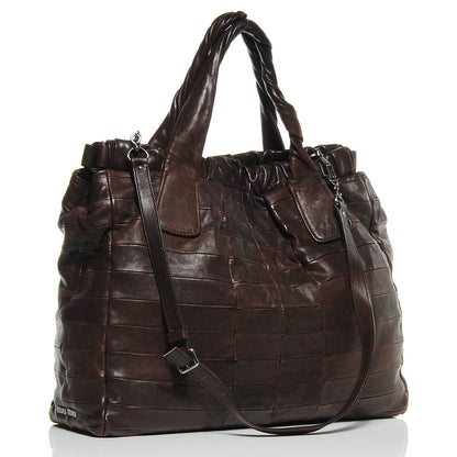 Miu Miu Nappa Leather Patchwork Shopping Tote Caffe 3 of 7
