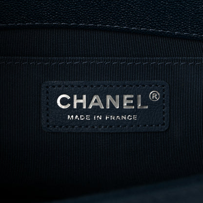 Chanel Caviar Quilted Medium Boy Flap Dark Blue 6 of 10