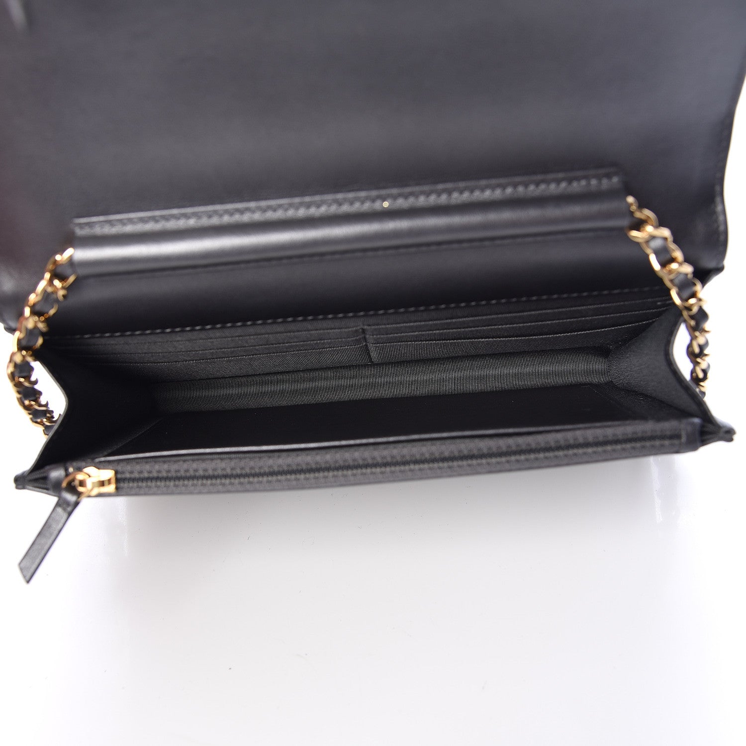Chanel Iridescent Calfskin Velvet Stripe Wallet On Chain WOC Purple 5 of 11