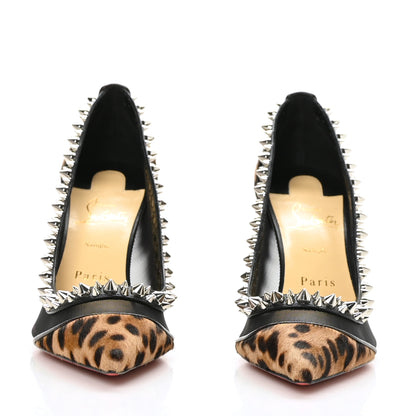 Christian Louboutin Pony Hair Galativi Spikes 85 Pumps 37 Brown Silver 2 of 7