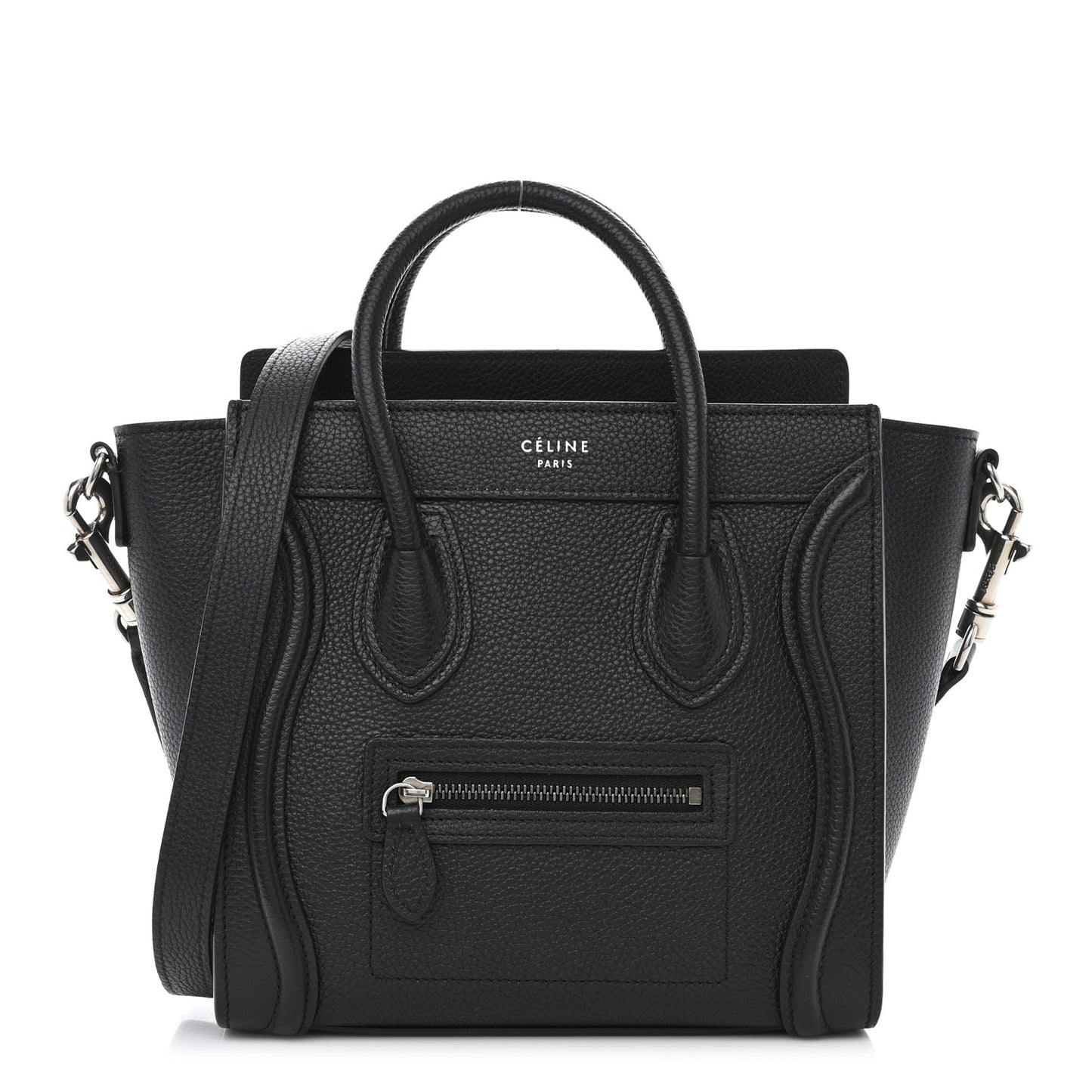 Drummed Calfskin Nano Luggage Black