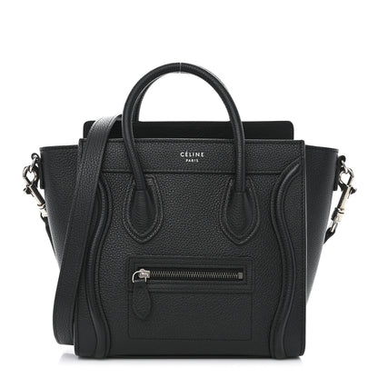 Celine Drummed Calfskin Nano Luggage Black 1 of 10