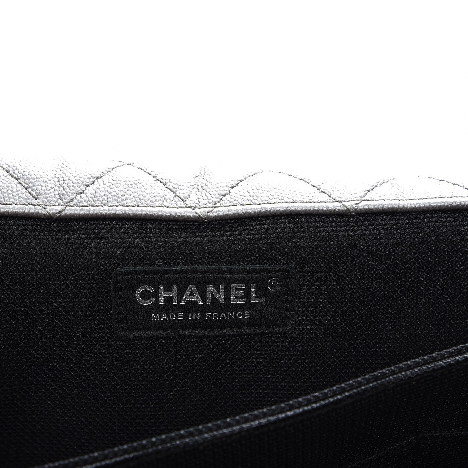 Chanel Metallic Caviar Quilted XXL Travel Flap Bag Silver 6 of 7