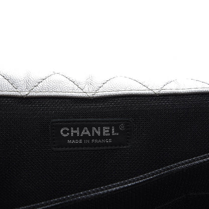 Chanel Metallic Caviar Quilted XXL Travel Flap Bag Silver 6 of 7