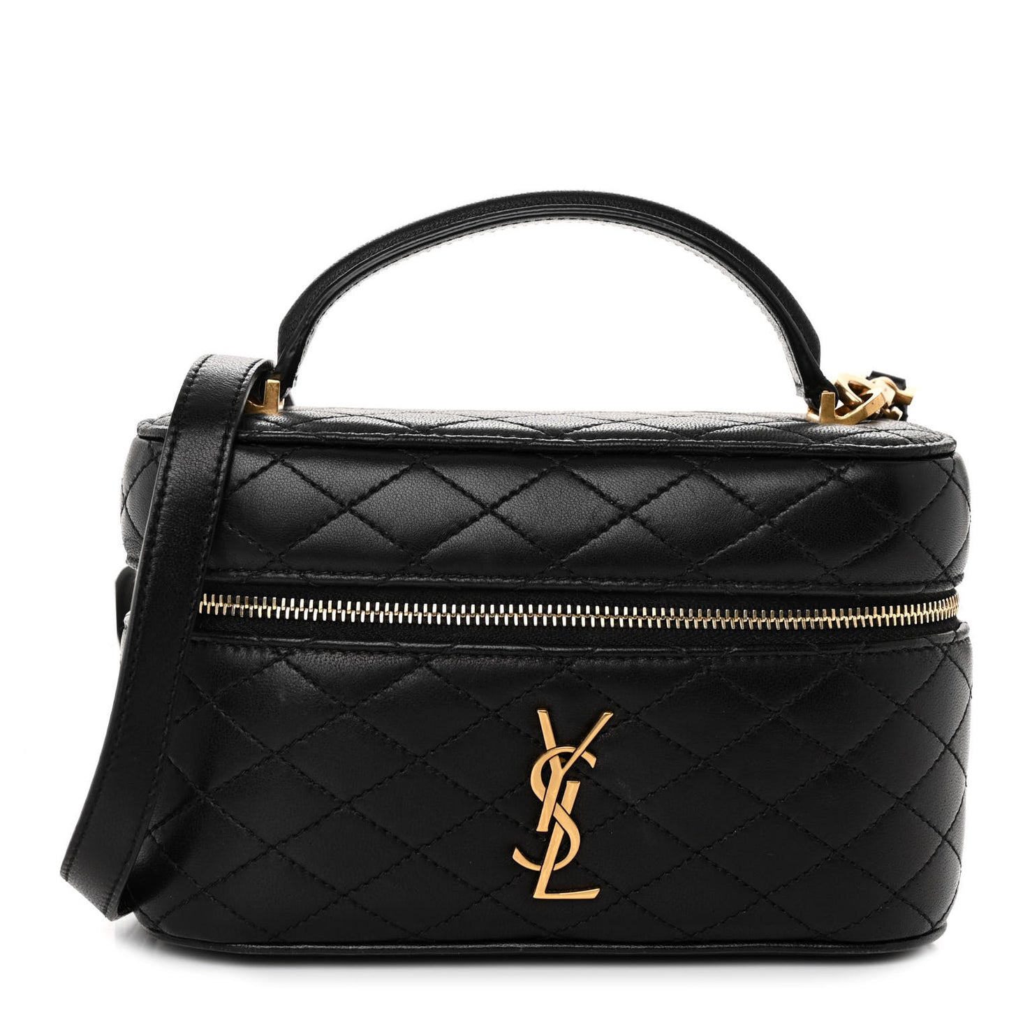 Lambskin Quilted Mini Gaby Vanity Case Black