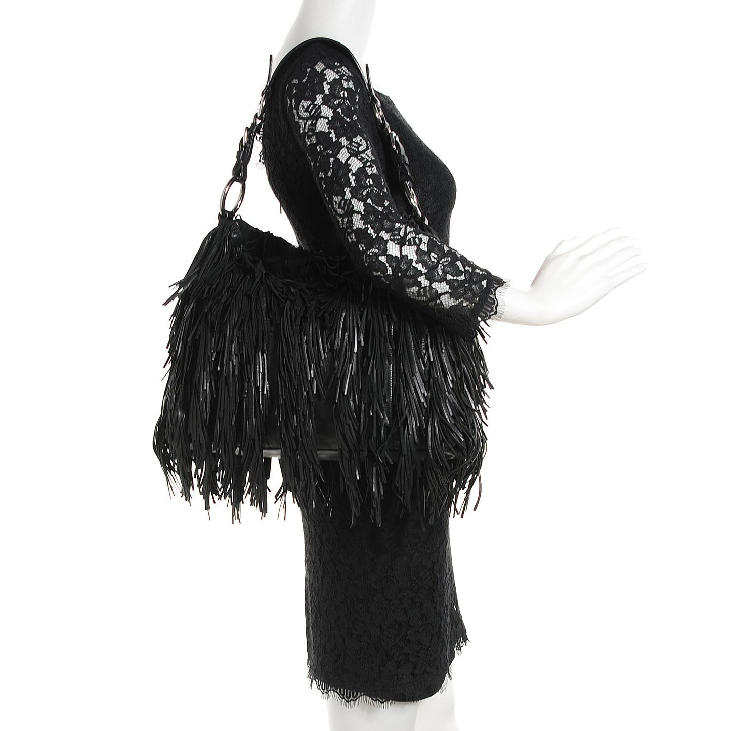 Nappa Fringe Hobo Nero Black