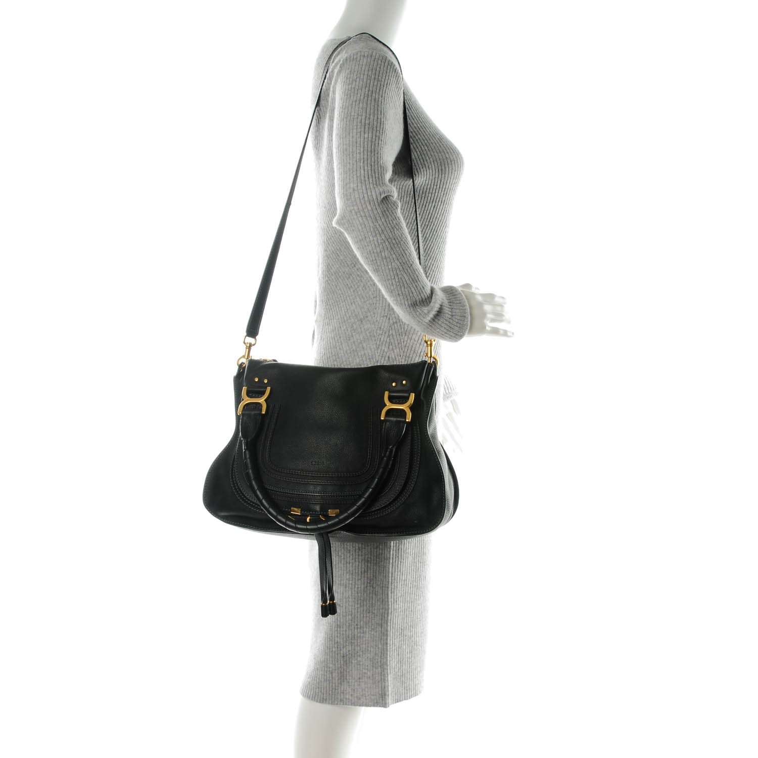 Chloe Calfskin Medium Marcie Satchel Black 2 of 7