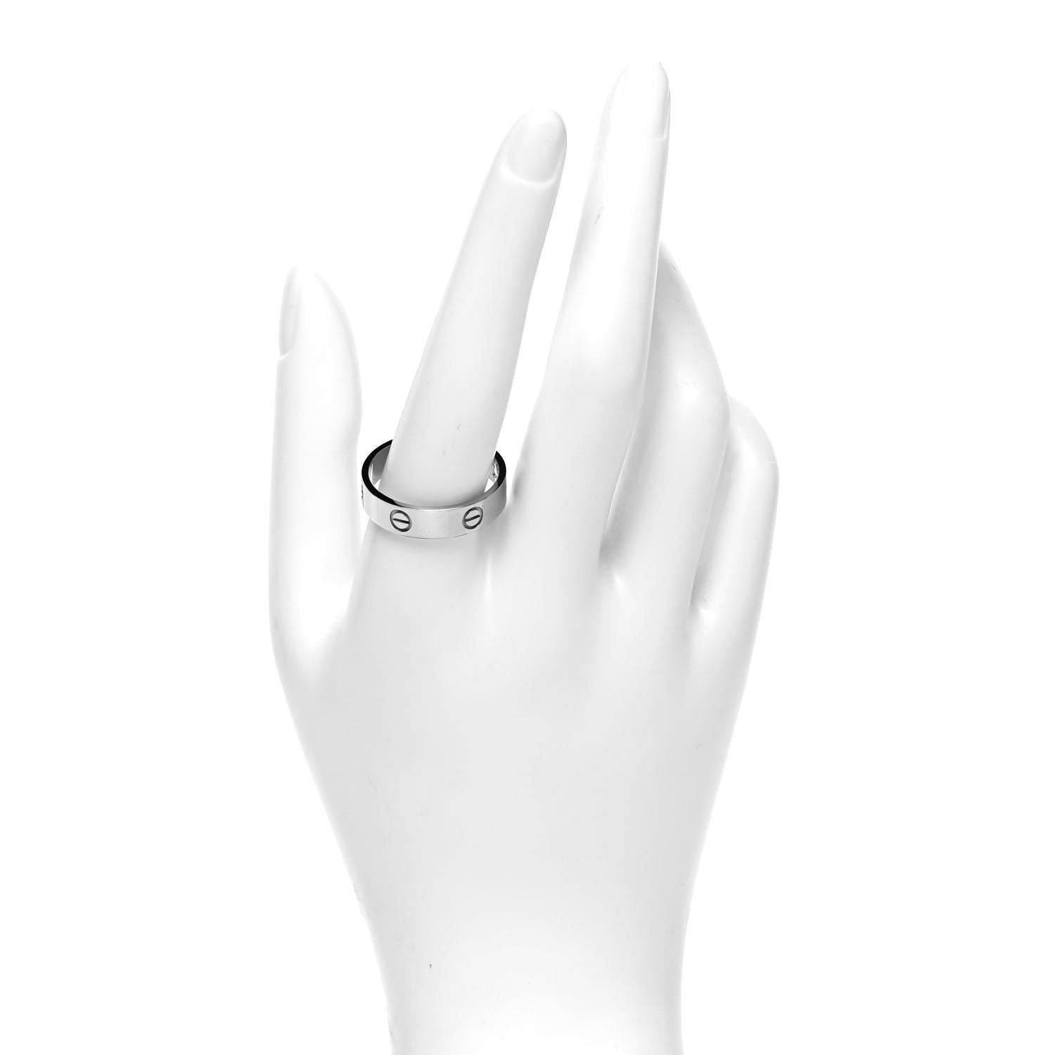 Cartier 18K White Gold 5.5mm LOVE Ring 65 11 2 of 5