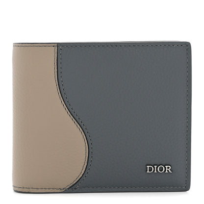 Christian Dior Calfskin Saddle Bifold Wallet Beige Blue 1 of 6