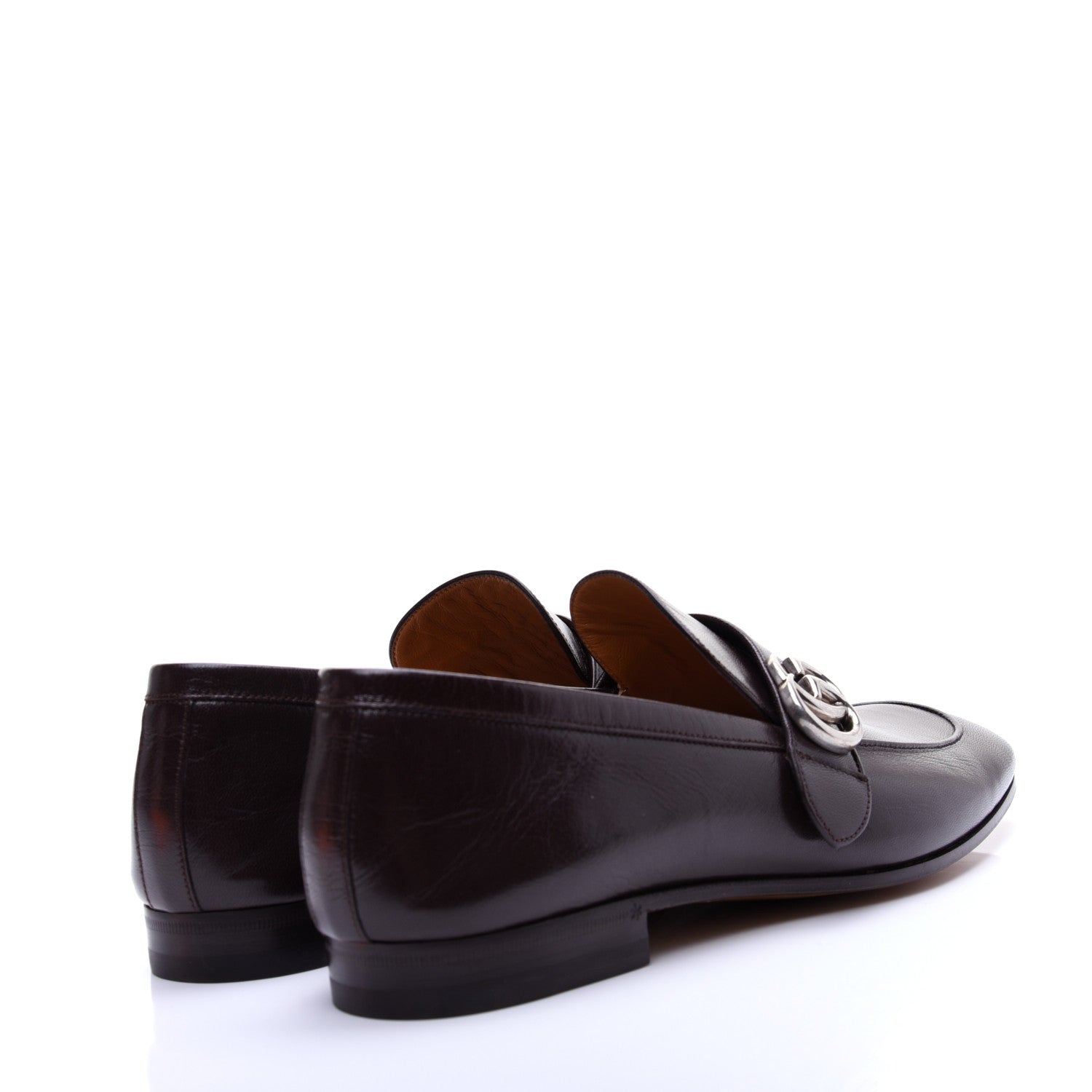 Gucci Goatskin Mens GG Loafers 10.5 Cocoa 3 of 15