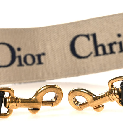 Christian Dior Canvas Embroidered Shoulder Strap Blue 3 of 4