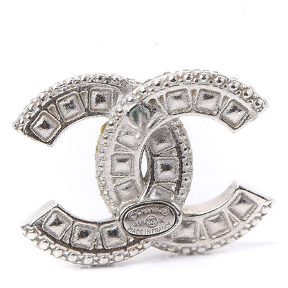 Chanel Baguette Crystal CC Earrings Silver Black 4 of 8