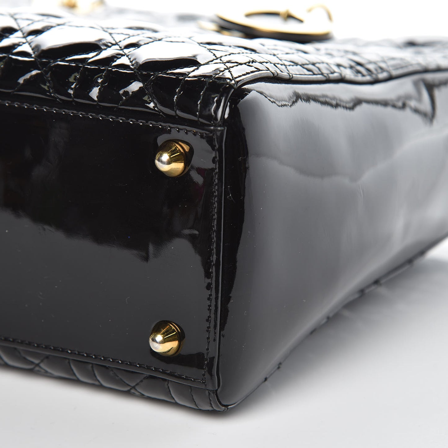 Patent Cannage Large Lady Dior Black