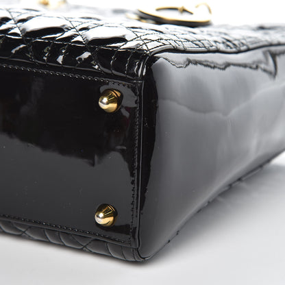 Christian Dior Patent Cannage Large Lady Dior Black 9 of 10