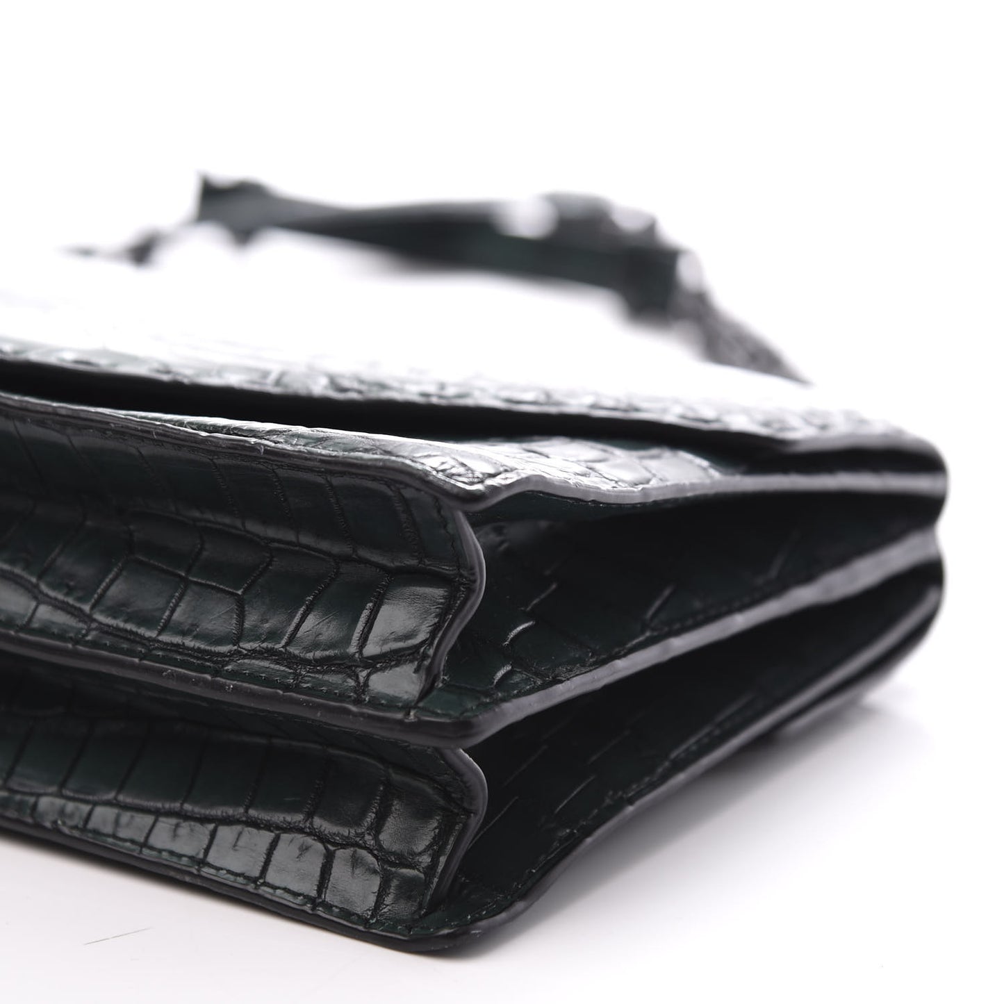 Crocodile Piano Shoulder Bag Dark Green