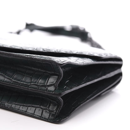 Bottega Veneta Crocodile Piano Shoulder Bag Dark Green 9 of 10