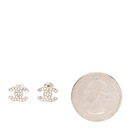 Chanel Crystal Mini Timeless CC Earrings Silver 2 of 4