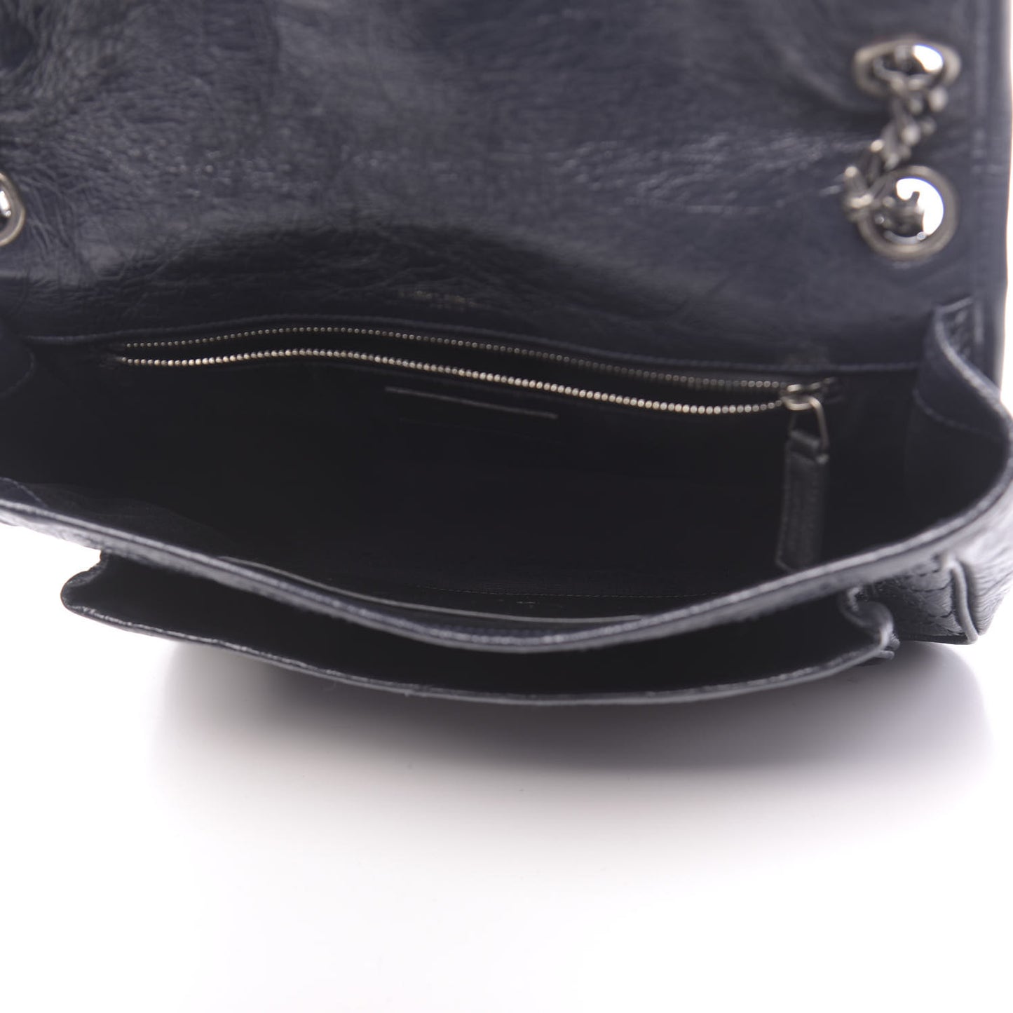 Crinkled Calfskin Matelasse Monogram Medium Niki Chain Satchel Deep Marine