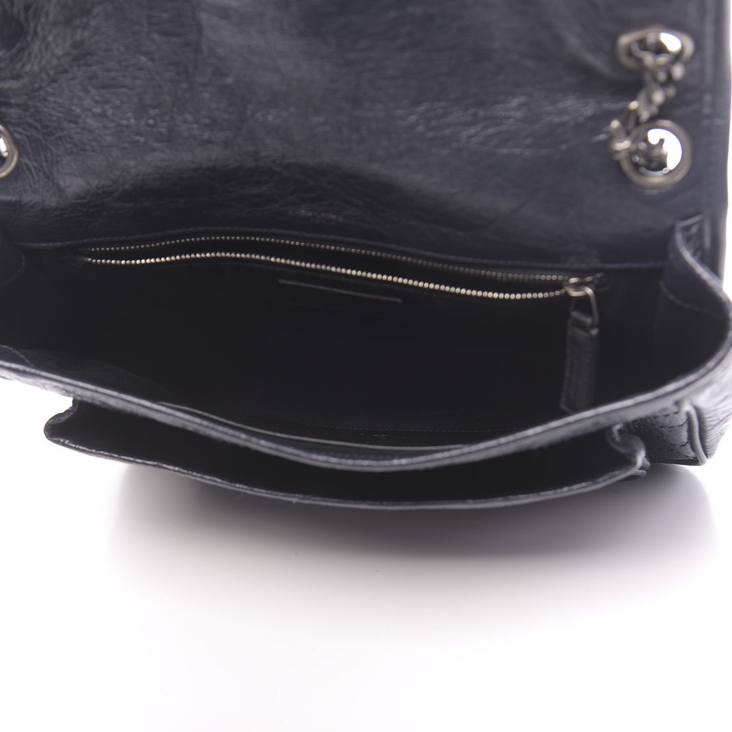 Saint Laurent Crinkled Calfskin Matelasse Monogram Medium Niki Chain Satchel Deep Marine 5 of 11