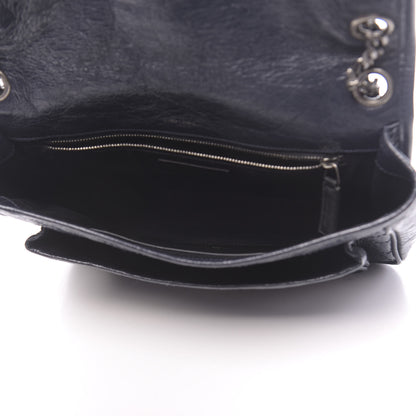 Saint Laurent Crinkled Calfskin Matelasse Monogram Medium Niki Chain Satchel Deep Marine 5 of 11