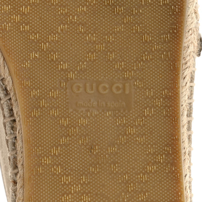 Gucci Washed Cotton Miro Soft Calfskin GG Monogram Espadrilles 37.5 White Mystic White 6 of 9