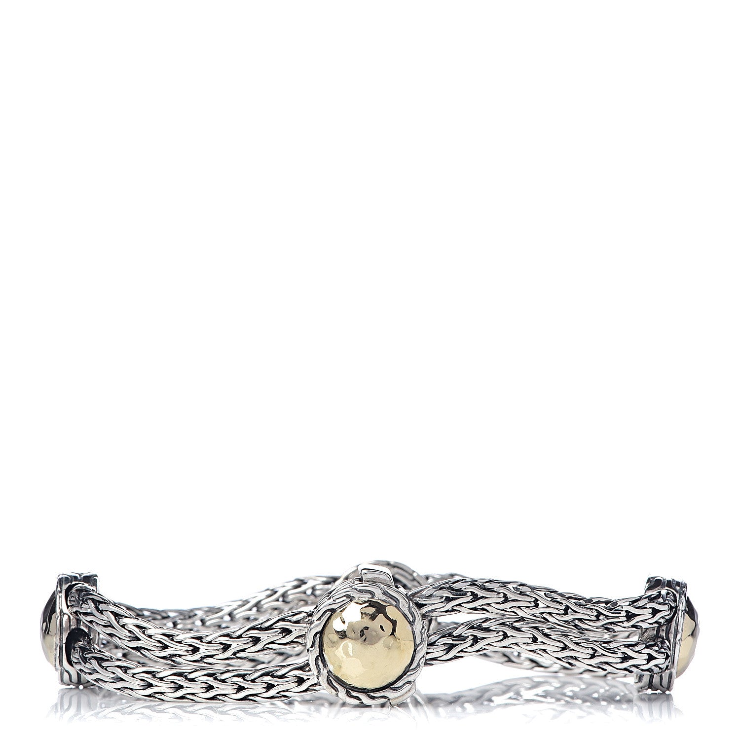John Hardy JOHN HARDY Sterling Silver 18K Yellow Gold Palu Station Bracelet 3 of 4