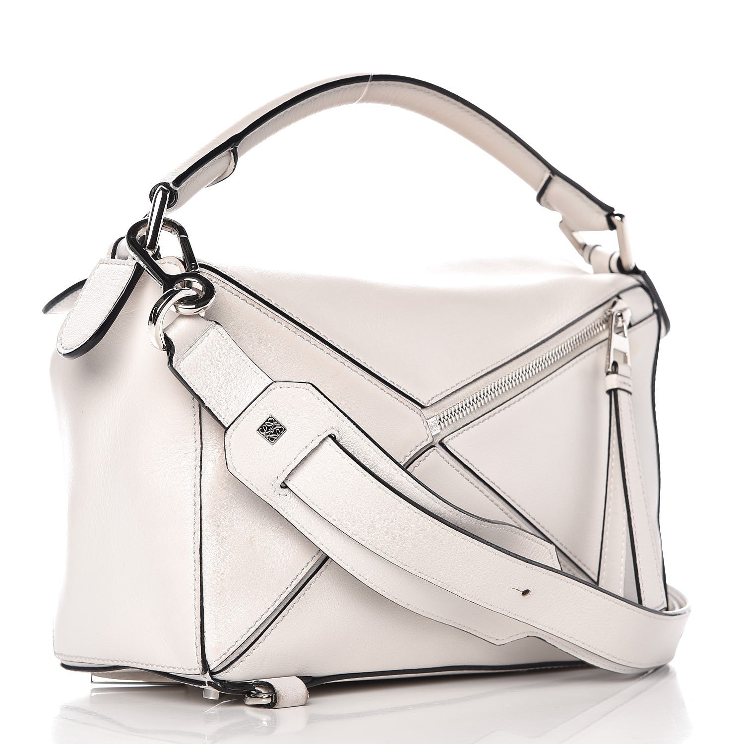 Loewe Calfskin Small Puzzle Bag White 3 of 13
