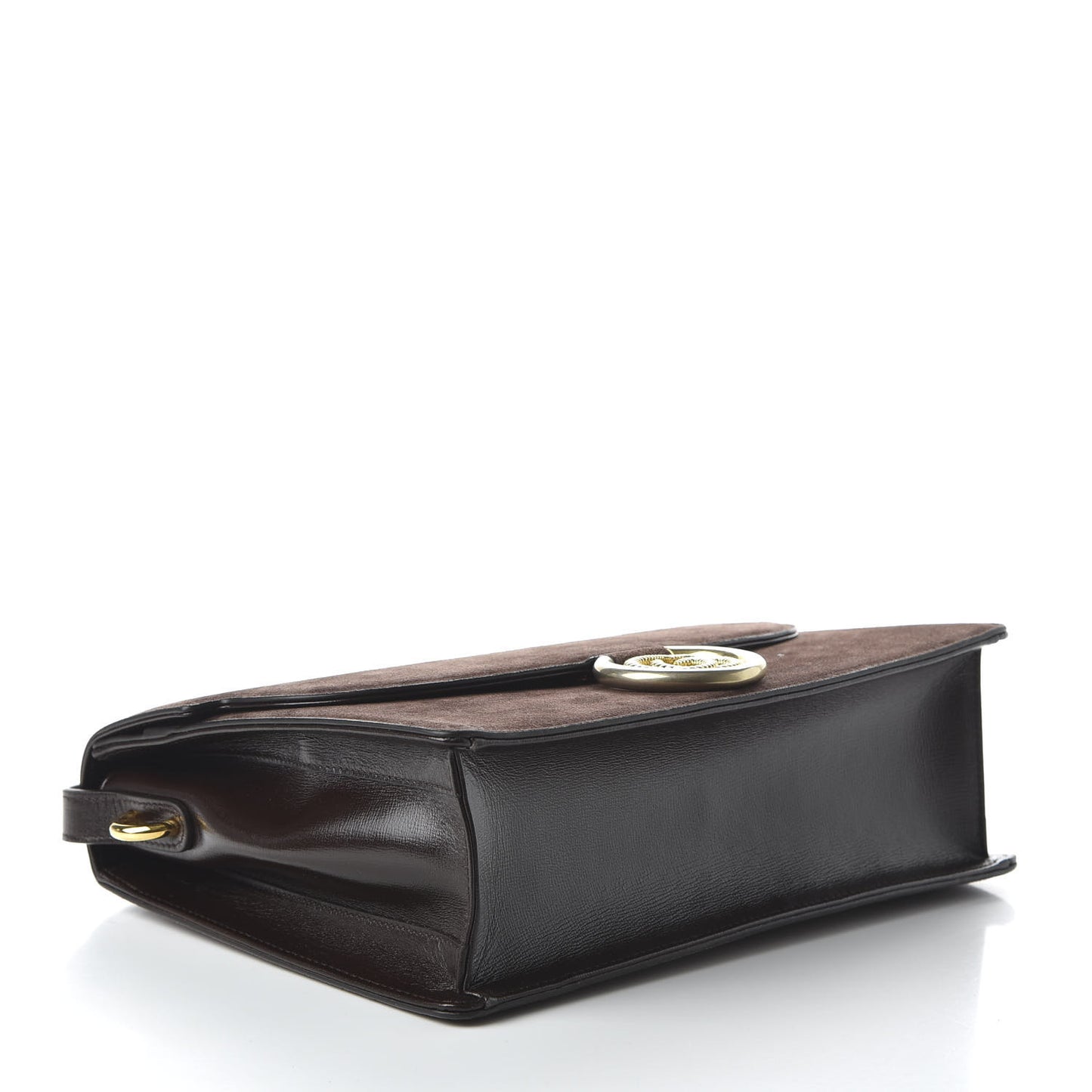 Suede Medium Torchon GG Ring Shoulder Bag Reflex Brown