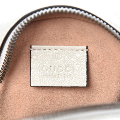 Gucci Calfskin Matelasse Mini GG Marmont Round Shoulder Bag White 5 of 7
