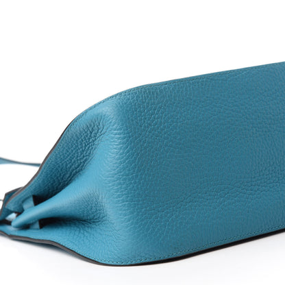 Hermes Taurillon Clemence Jypsiere 28 Turquoise 6 of 10