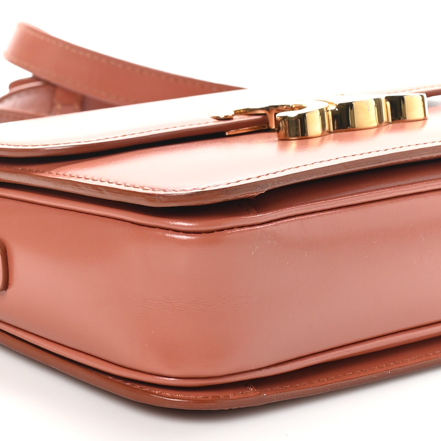Shiny Calfskin Teen Triomphe Terracotta
