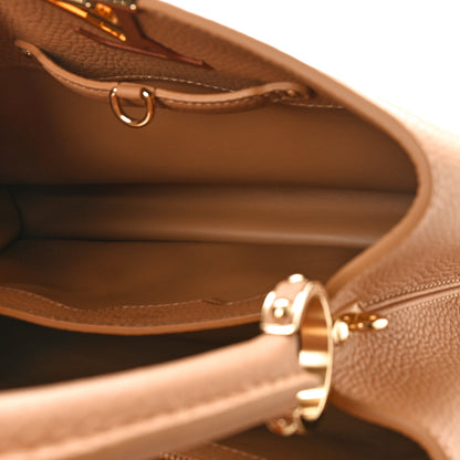 Louis Vuitton Taurillon Capucines MM Arizona Cognac 5 of 7