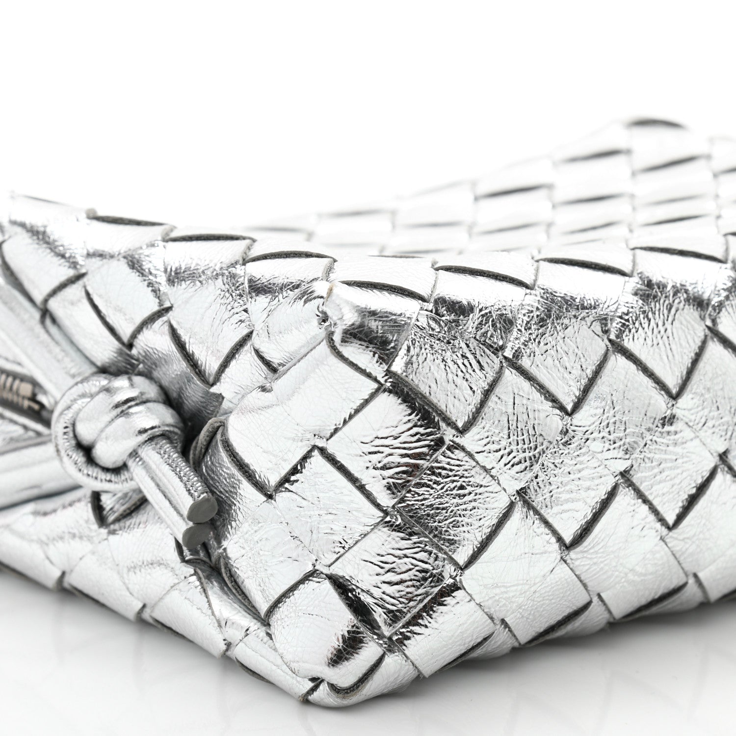 Bottega Veneta Metallic Nappa Intrecciato Mini Looping Crossbody Silver 7 of 10