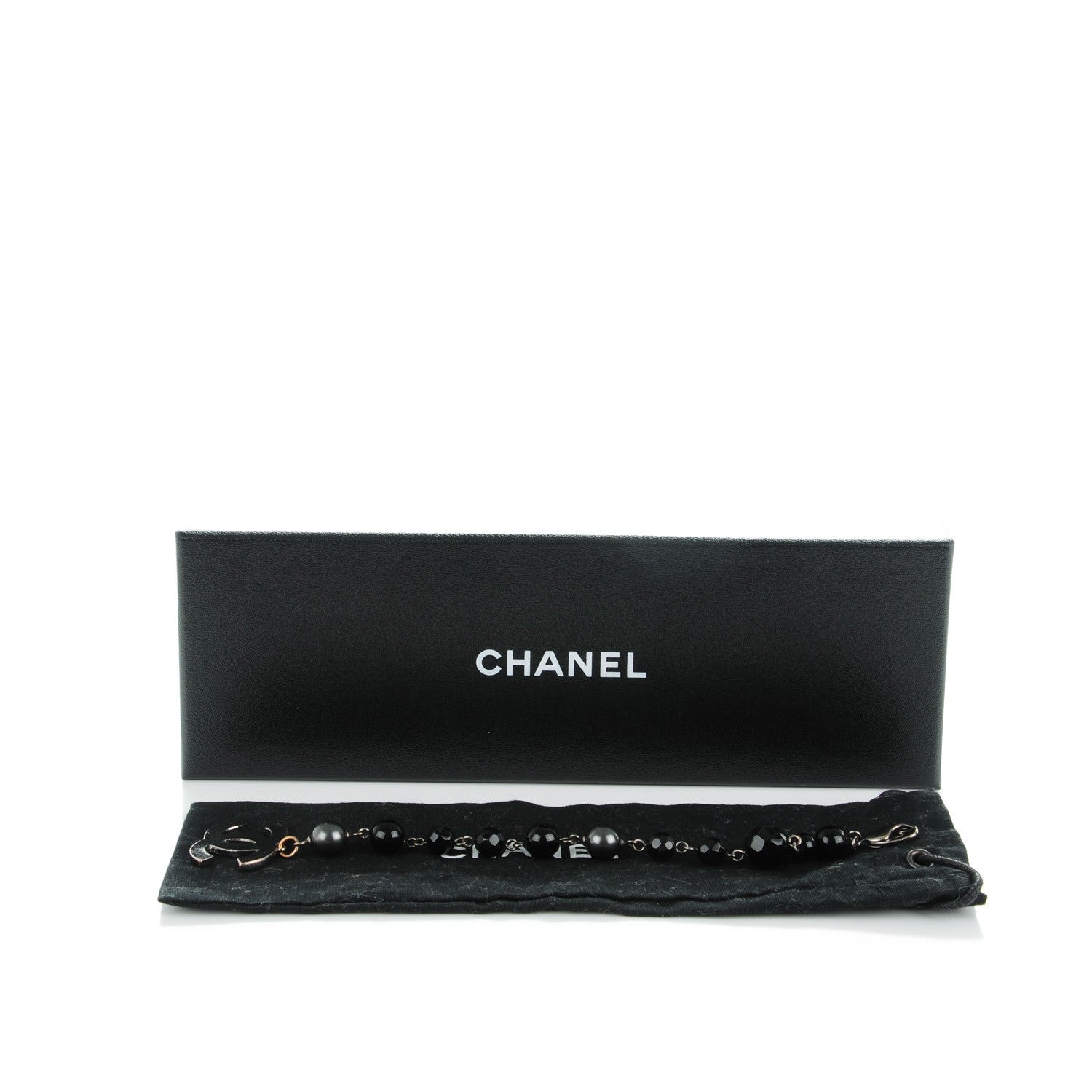 Chanel Ruthenium Beaded CC Bracelet Black 6 of 6
