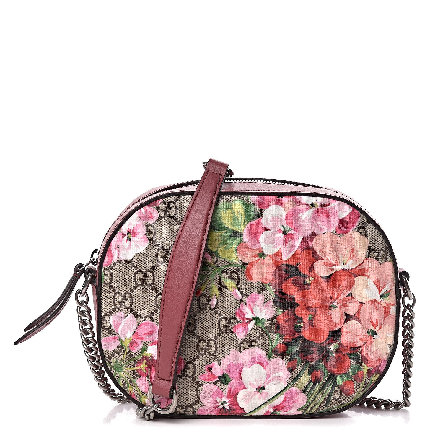 Gucci GG Supreme Monogram Blooms Mini Chain Shoulder Bag Beige Multicolor Dry Rose 1 of 10