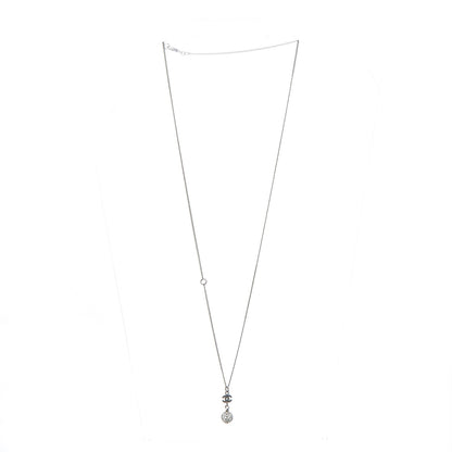 Chanel Crystal CC Drop Necklace Silver 4 of 5