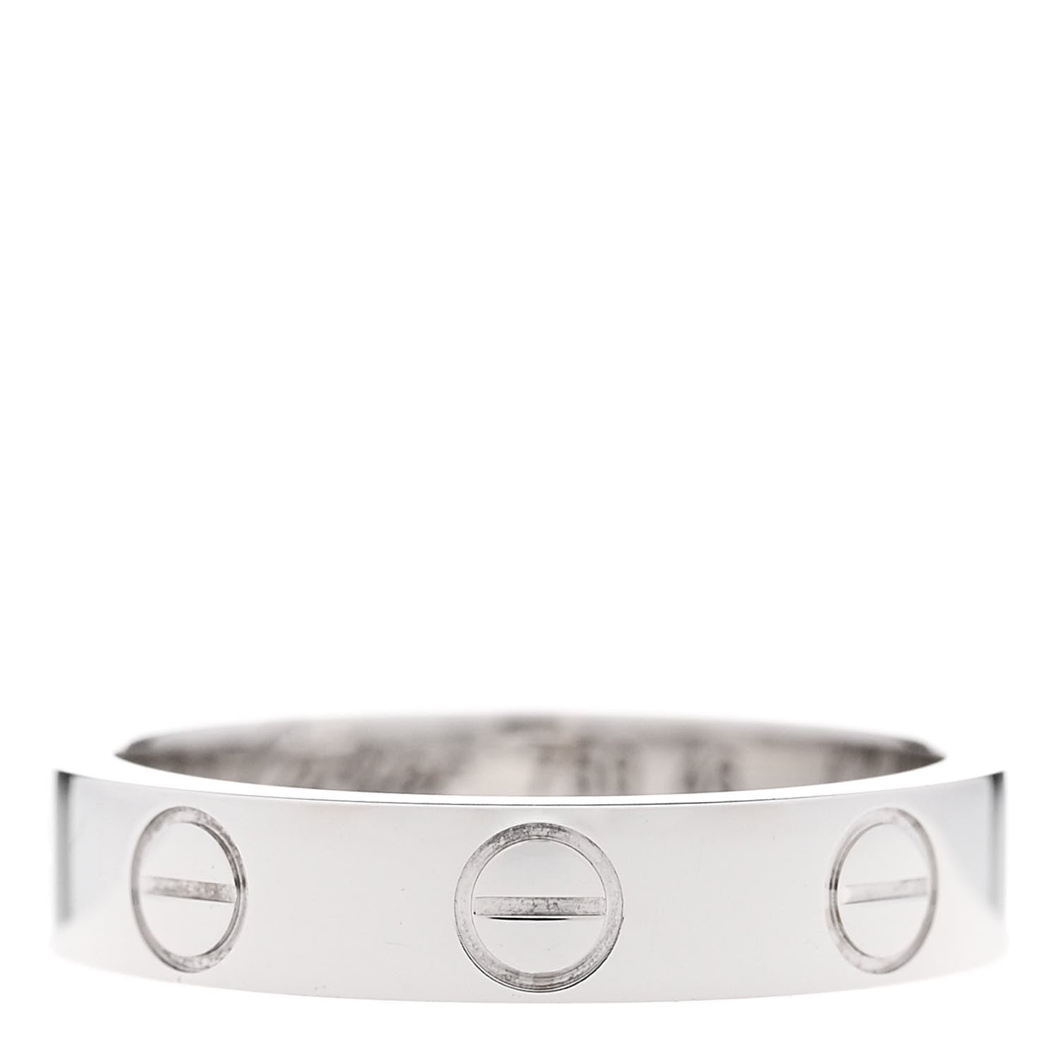 Cartier 18K White Gold 3.5mm LOVE Wedding Band Ring 46 3.75 1 of 4