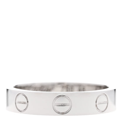 Cartier 18K White Gold 3.5mm LOVE Wedding Band Ring 46 3.75 1 of 4